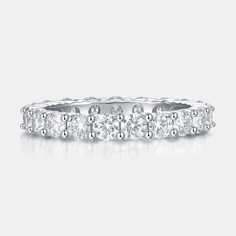 Couple's S925 Sterling Silver Moissanite Rings, Elegant Gift Box
